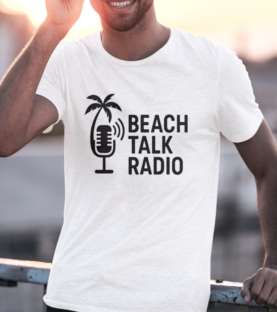 Beach Talk Radio Palm Tree Microphone T-Shirt