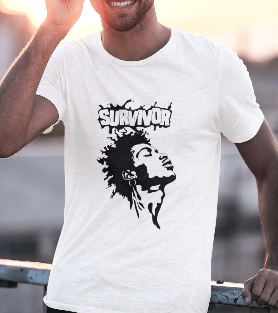 Survivor Black Power Profile Afro T-Shirt