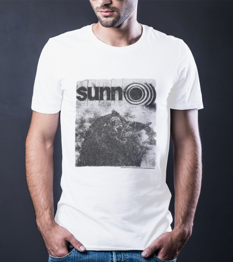 Sunn O))) Brain Dead Collaboration Black And White Distressed T-Shirt
