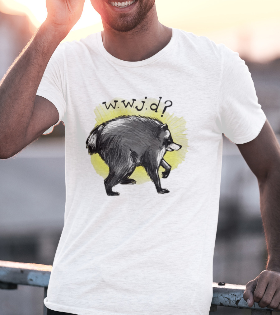 Jimothy Raccoon Seattle 2026 WWJD What Would Jimmy Do Hand Drawn T-Shirt