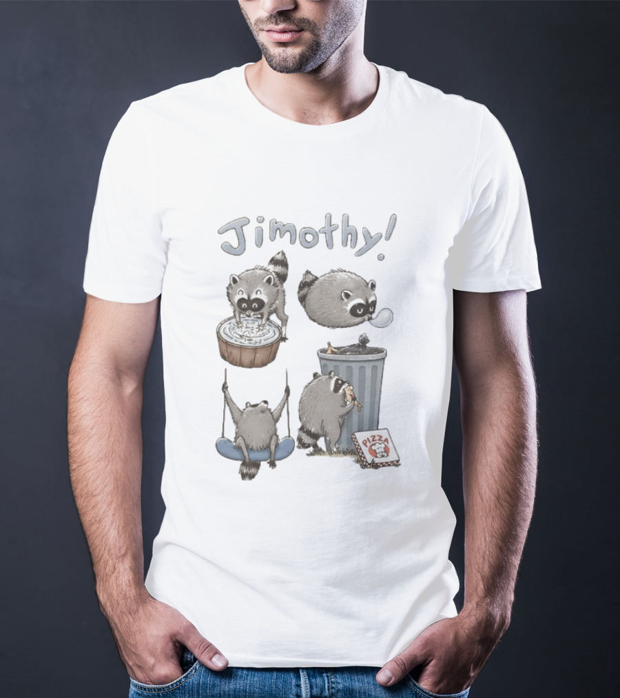 Jimothy Raccoon Pizza Trash Can Animal Lover Seattle Swing T-Shirt