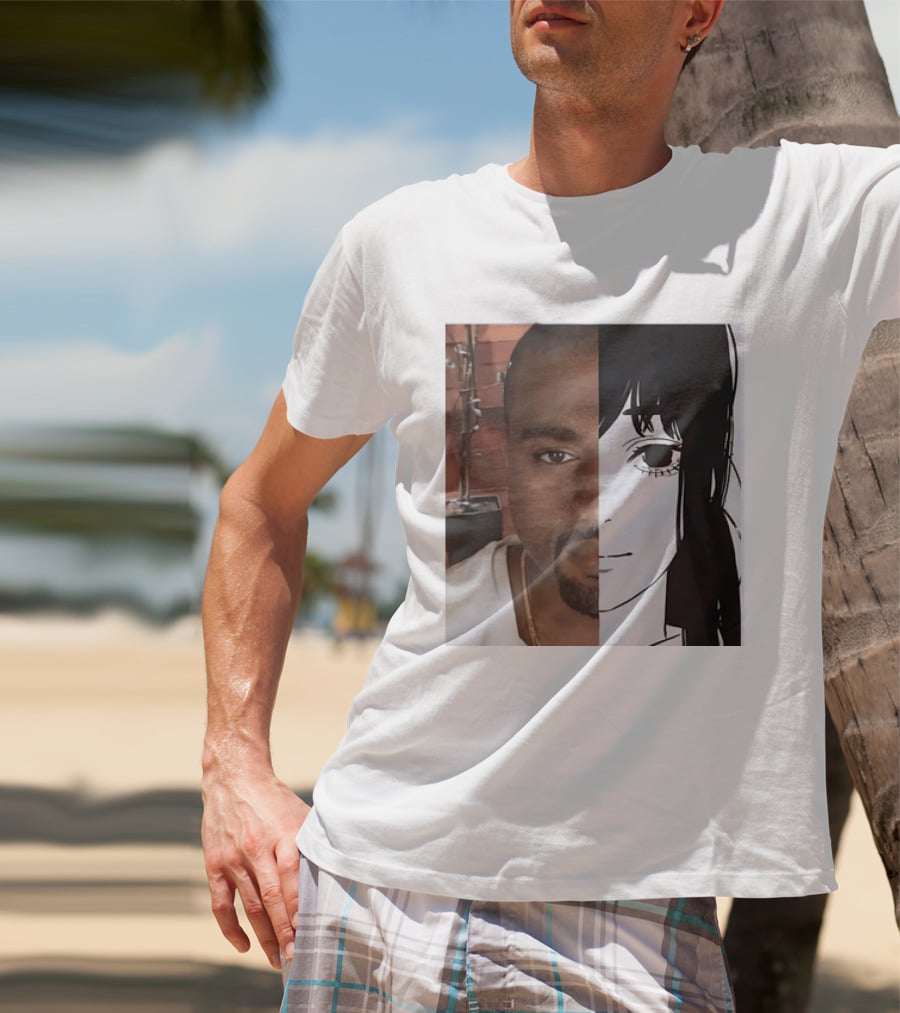 Kanye West Anime Crossover Split Face T-Shirt