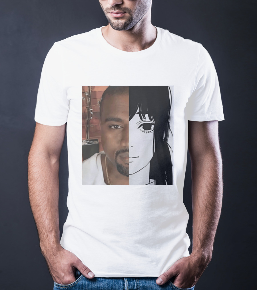 Kanye West Anime Crossover Split Face T-Shirt