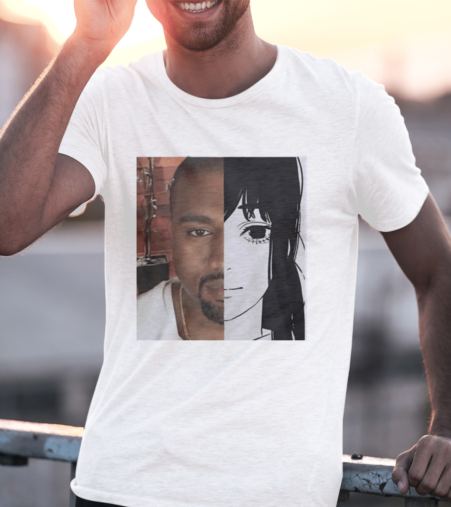 Kanye West Anime Crossover Split Face T-Shirt
