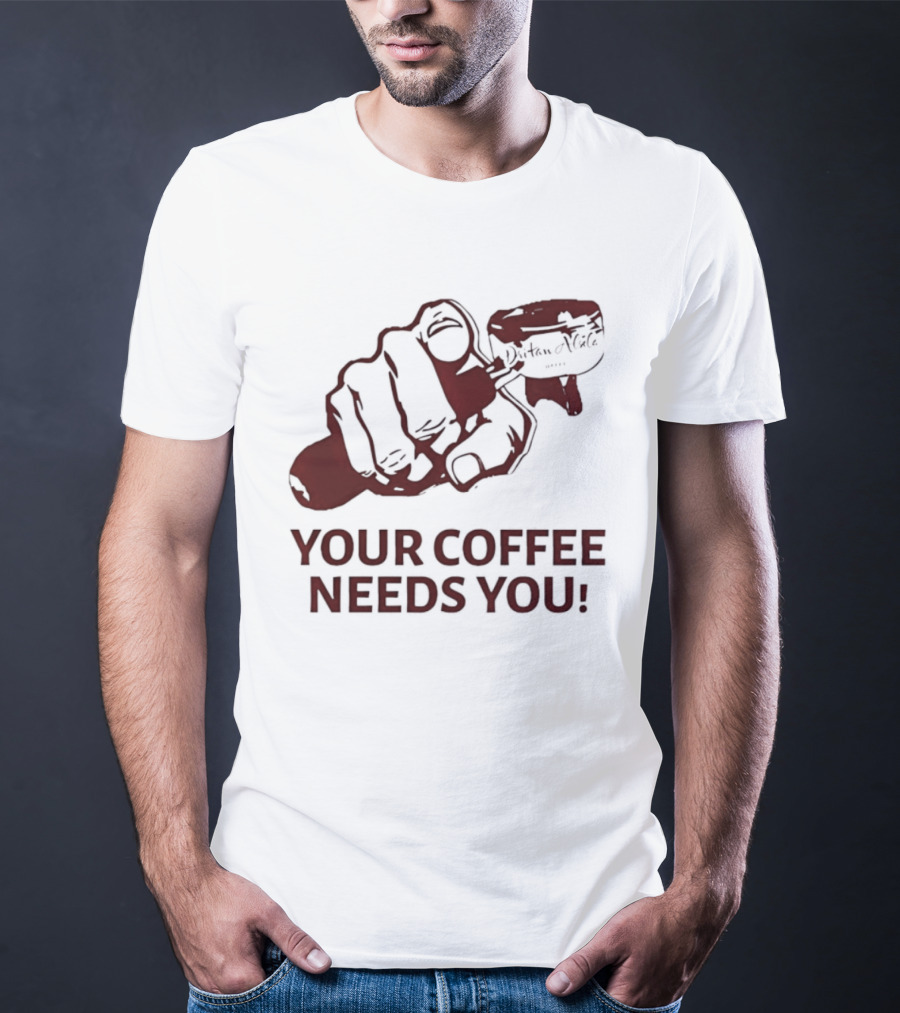 Uncle Sam Your Coffee Needs You Pointing T-Shirt