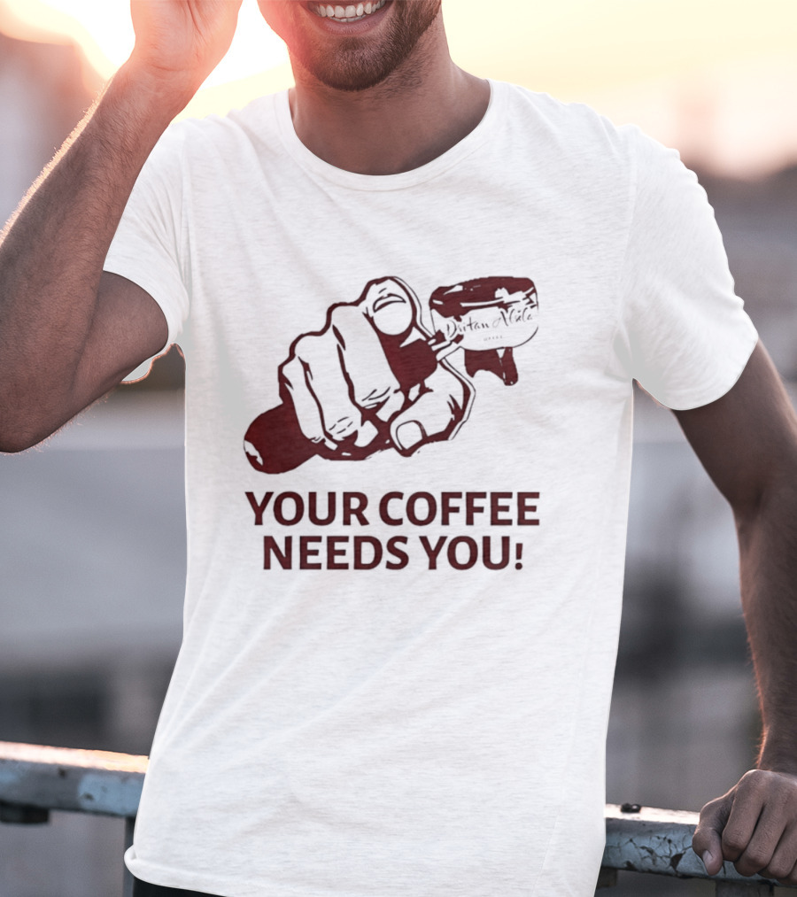 Uncle Sam Your Coffee Needs You Pointing T-Shirt