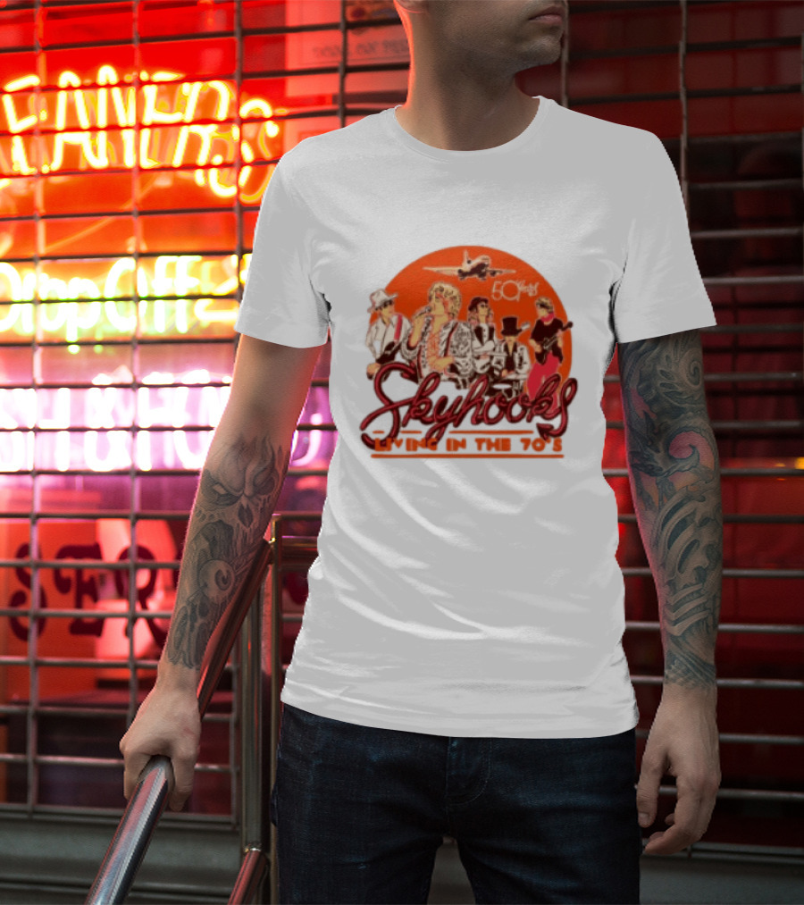 Skyhooks Living In The 70's 50th Anniversary Warner Music Store T-Shirt