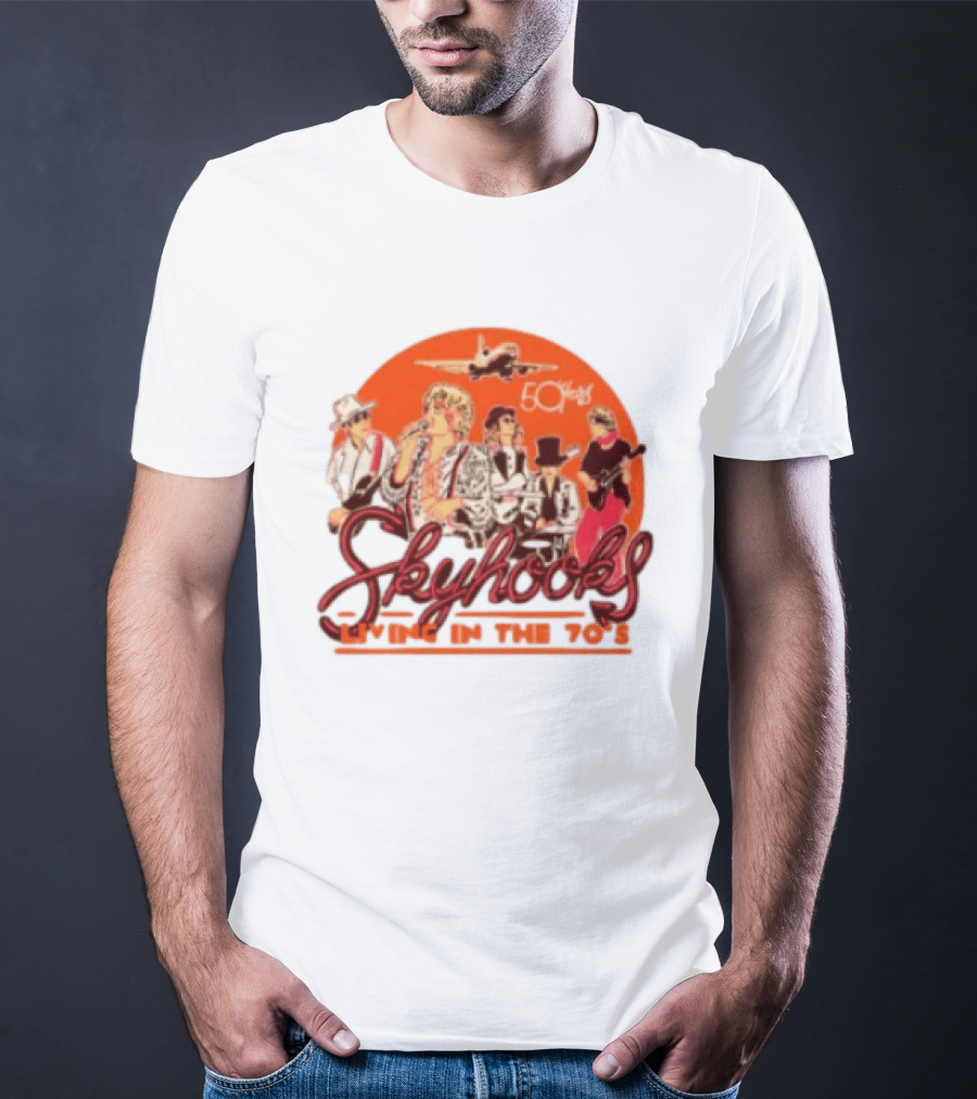 Skyhooks Living In The 70's 50th Anniversary Warner Music Store T-Shirt
