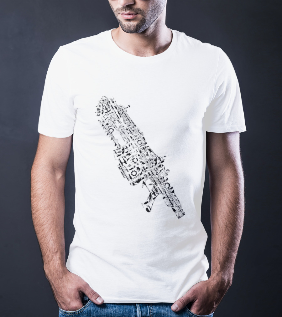 Gears Of War Lancer Assault Rifle Chainsaw Gaming Weapon T-Shirt