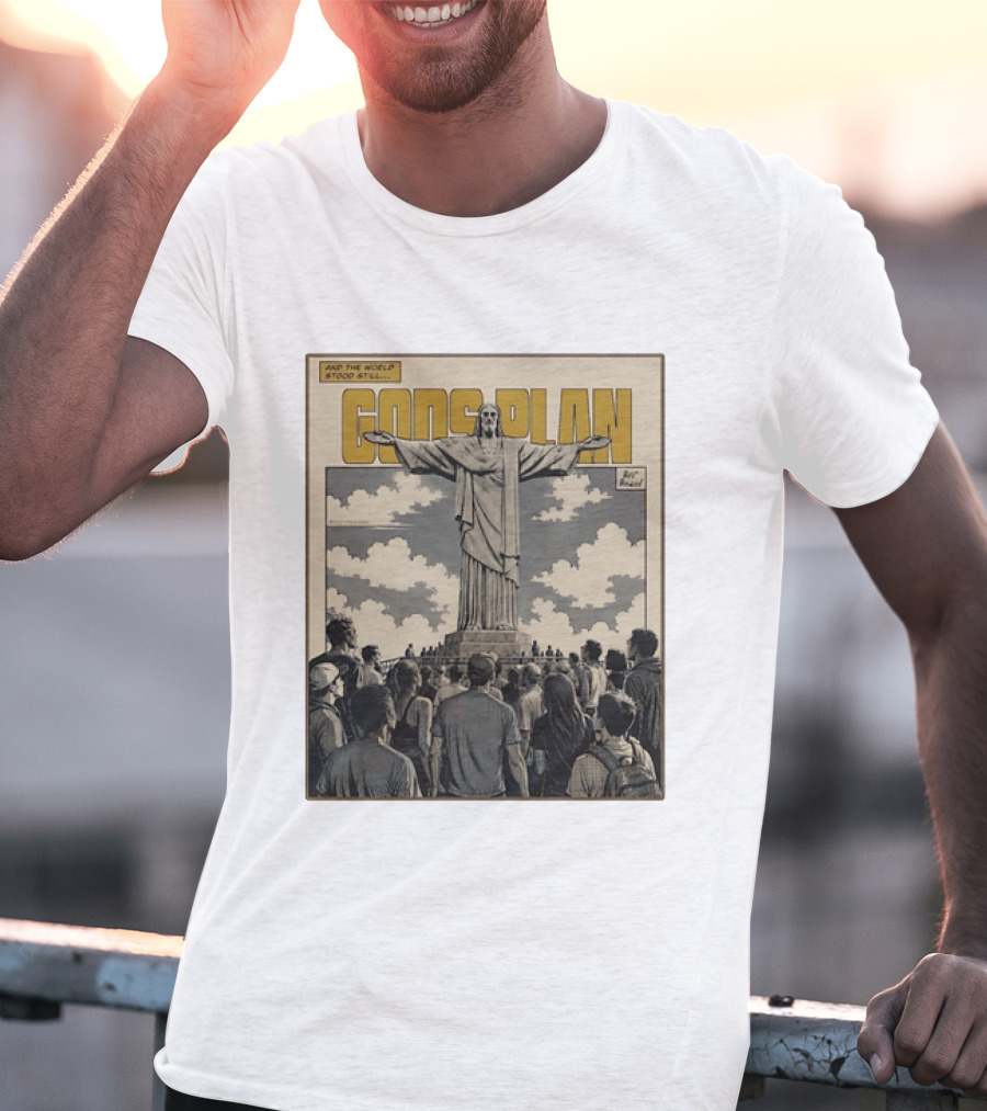 Gods Plan Jesus Christ And The World Stood Still Retro Comic T-Shirt