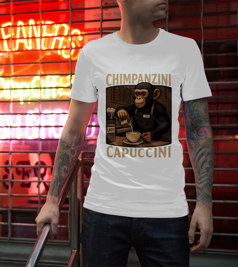 Chimpanzini Capuccini Latte Barista Chimp 'Toni T-Shirt