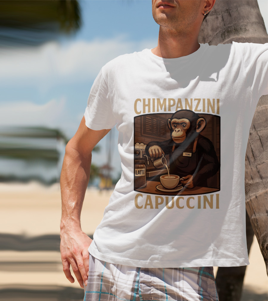 Chimpanzini Capuccini Latte Barista Chimp 'Toni T-Shirt