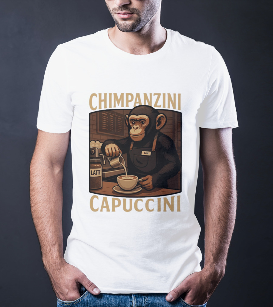 Chimpanzini Capuccini Latte Barista Chimp 'Toni T-Shirt