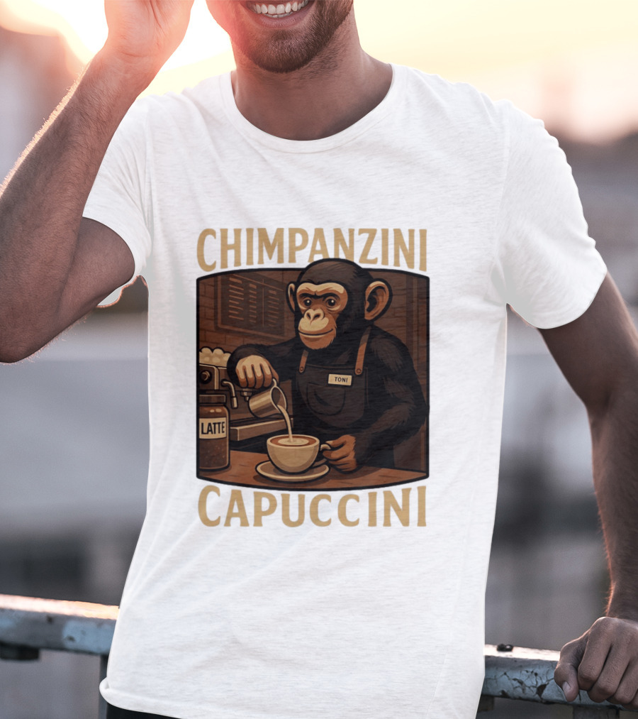Chimpanzini Capuccini Latte Barista Chimp 'Toni T-Shirt