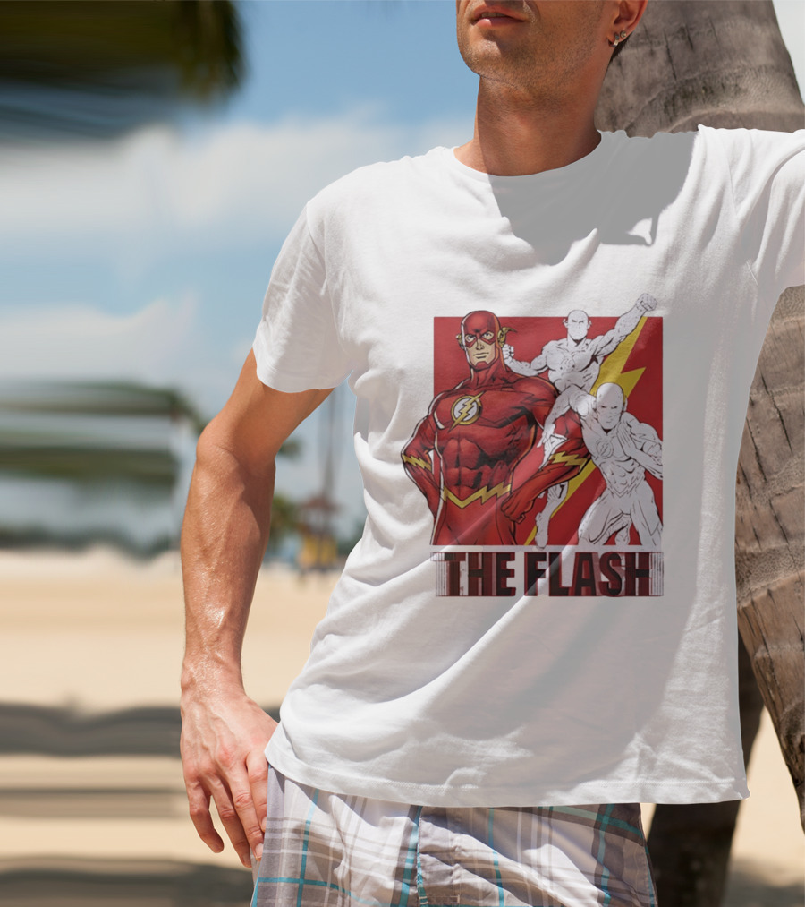 The Flash Scarlet Speedster DC Comics Lightning Bolt Heroic Pose T-Shirt