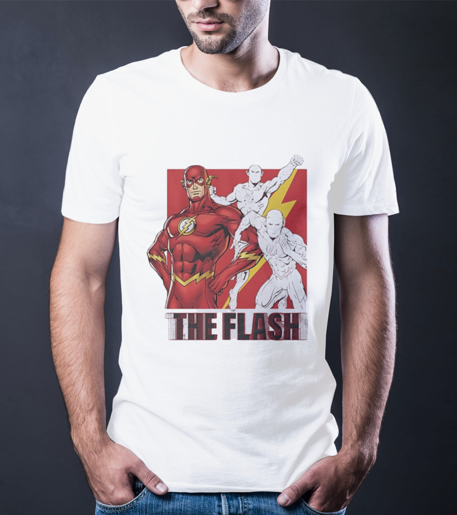 The Flash Scarlet Speedster DC Comics Lightning Bolt Heroic Pose T-Shirt