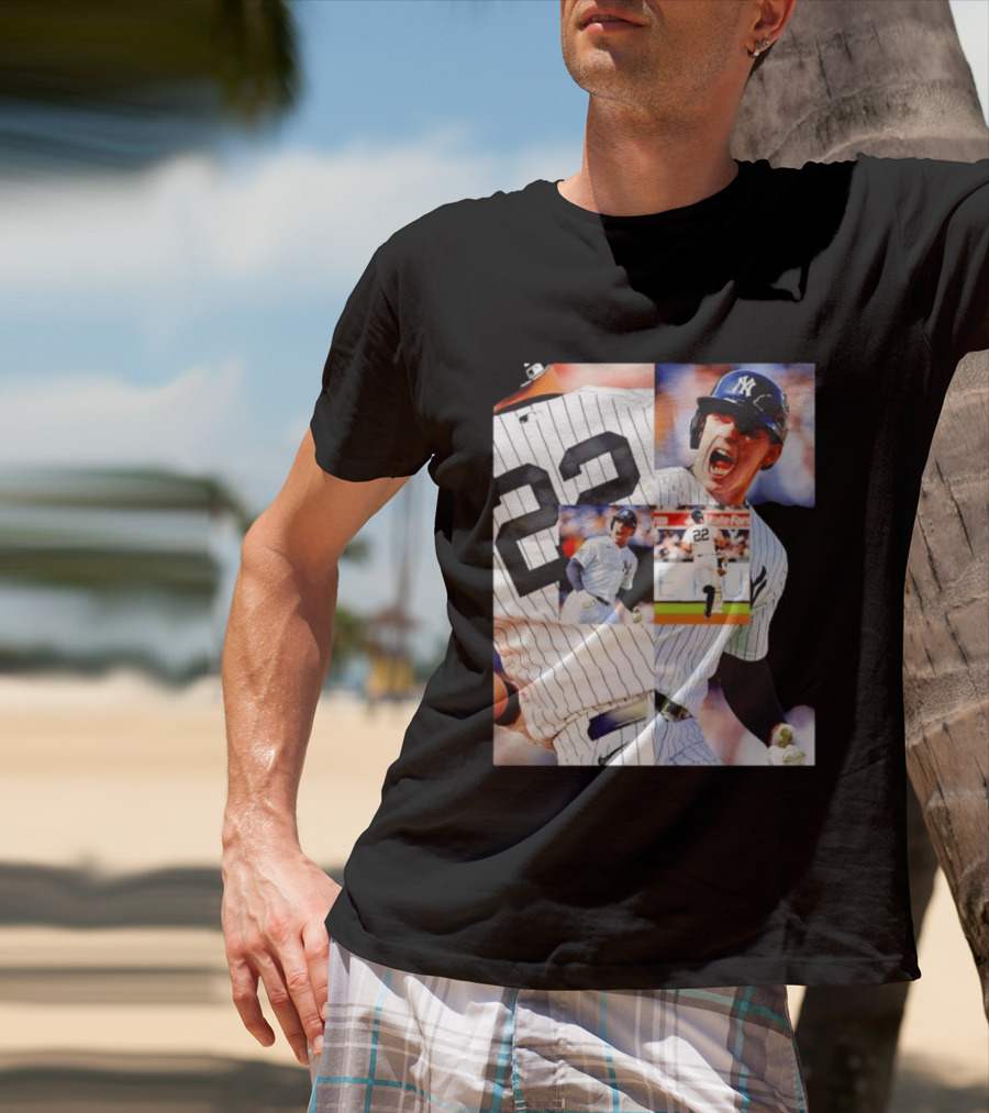 Harrison Bader No 22 Yankees Pinstripe Collage With Action Shots T-Shirt