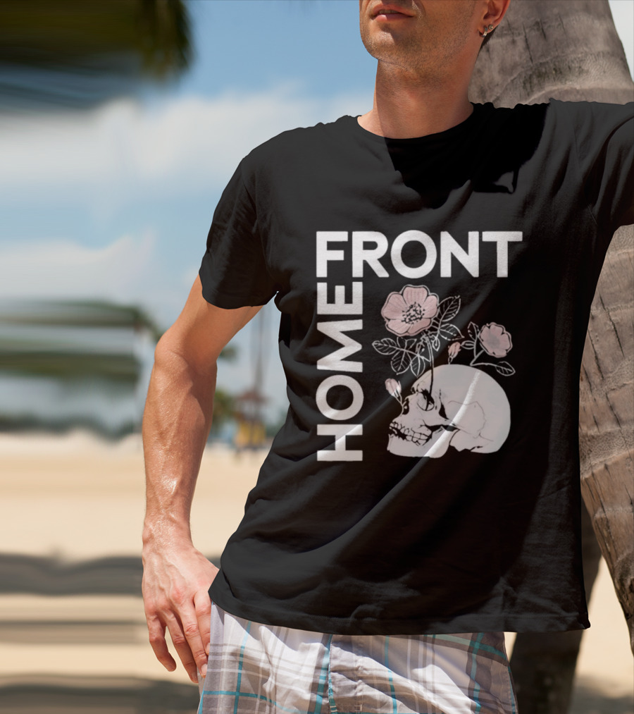 Homefront Skull With Pink Flowers T-Shirt