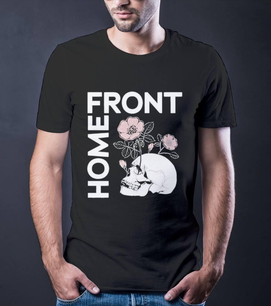 Homefront Skull With Pink Flowers T-Shirt