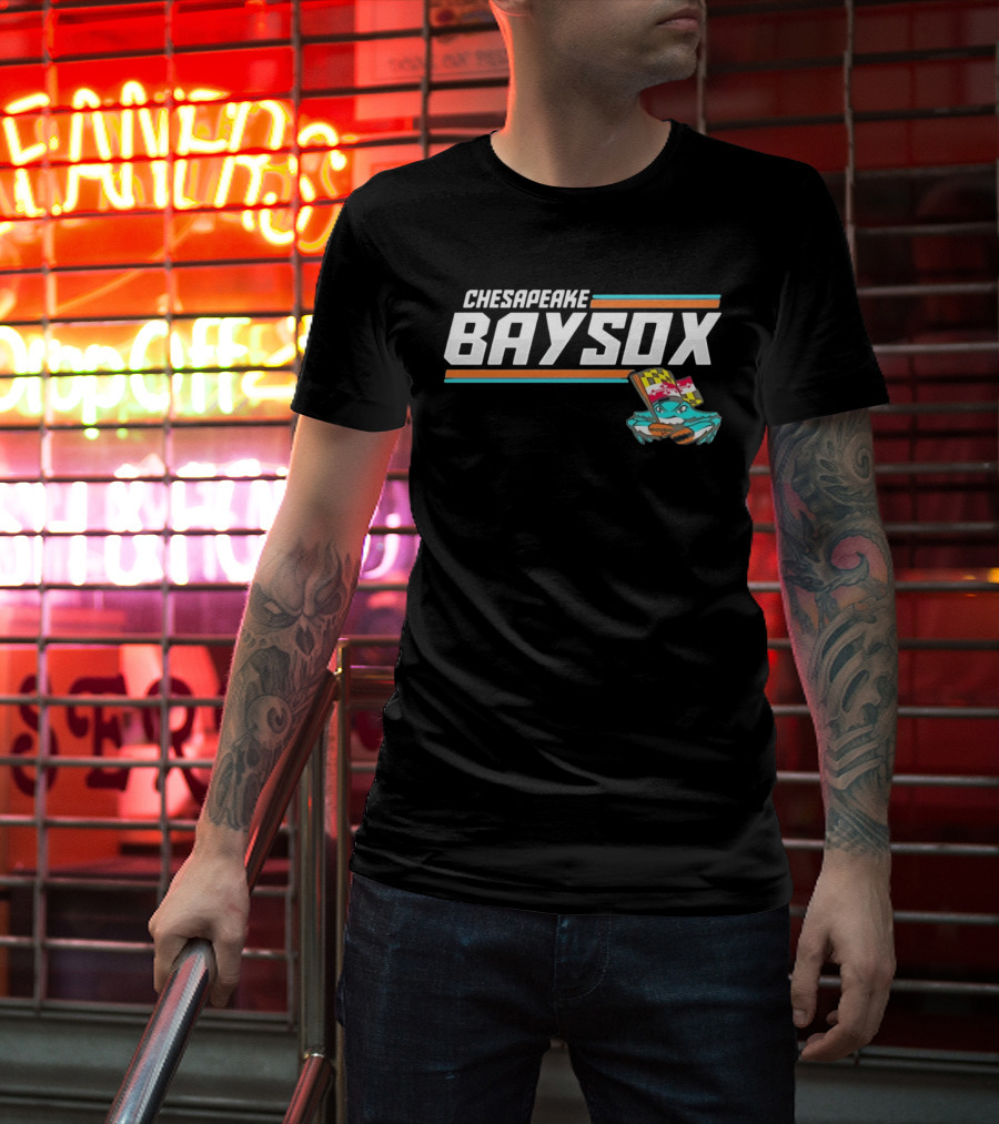 Chesapeake Baysox Maryland Crab Mascot Icon With Baseball Bat T-Shirt