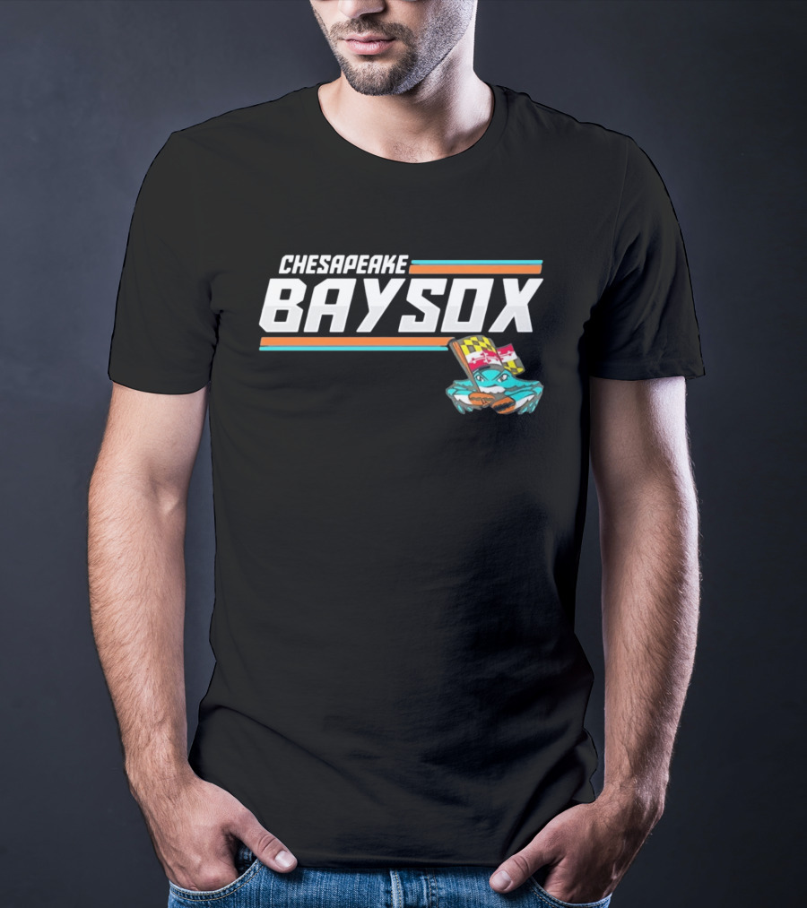 Chesapeake Baysox Maryland Crab Mascot Icon With Baseball Bat T-Shirt