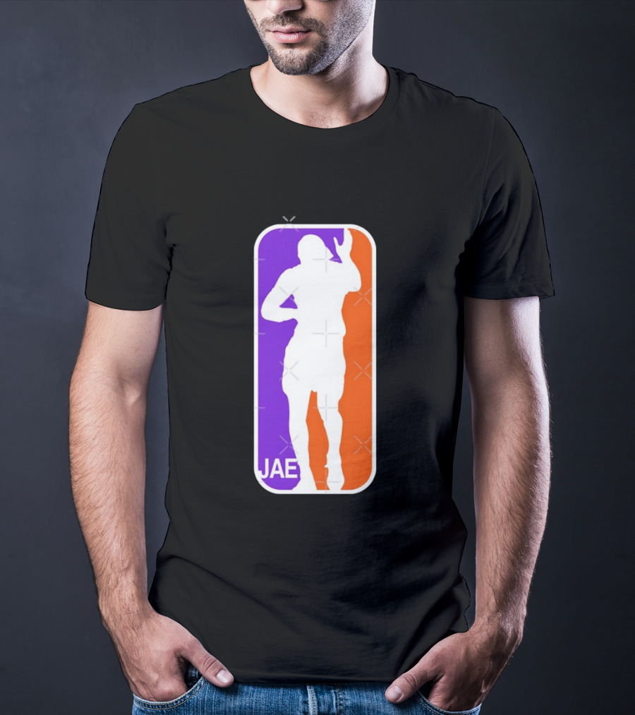 Jae Basketball Pose Purple And Orange T-Shirt