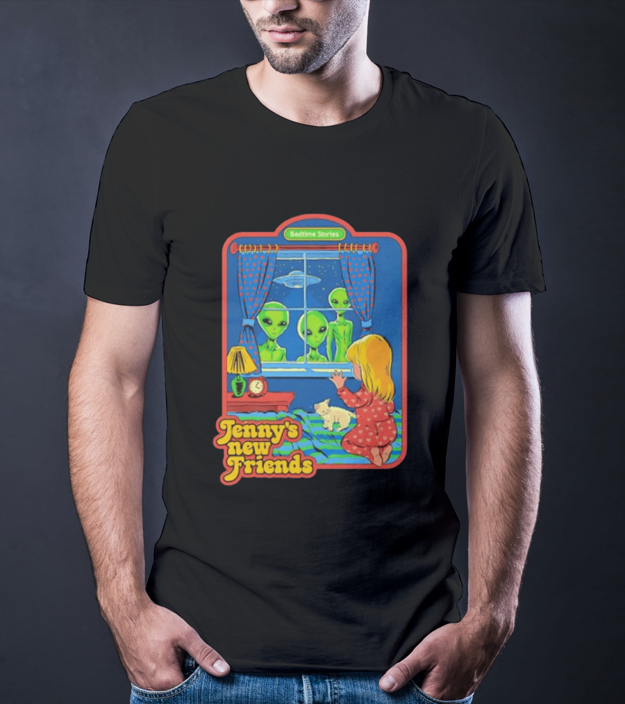Jenny's New Friends Bedtime Stories Alien Window Scene T-Shirt
