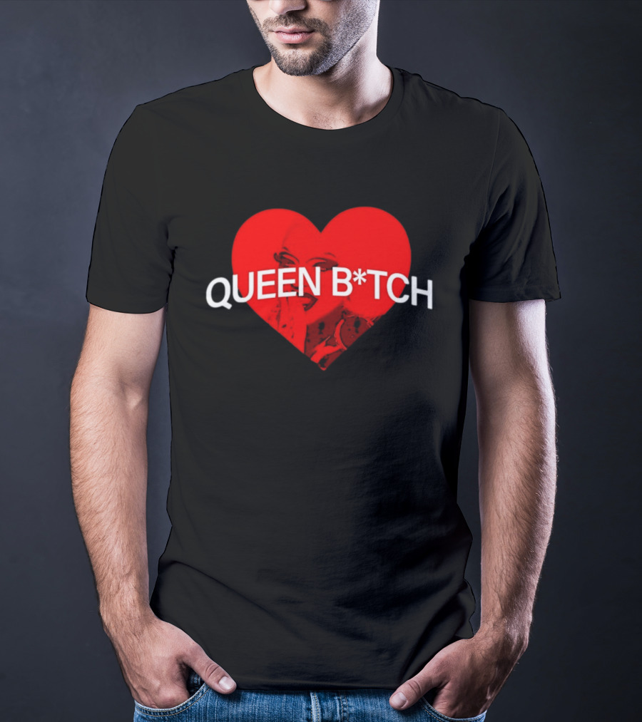 Queen B*tch Bold Typography Houston Hardcore Heart T-Shirt