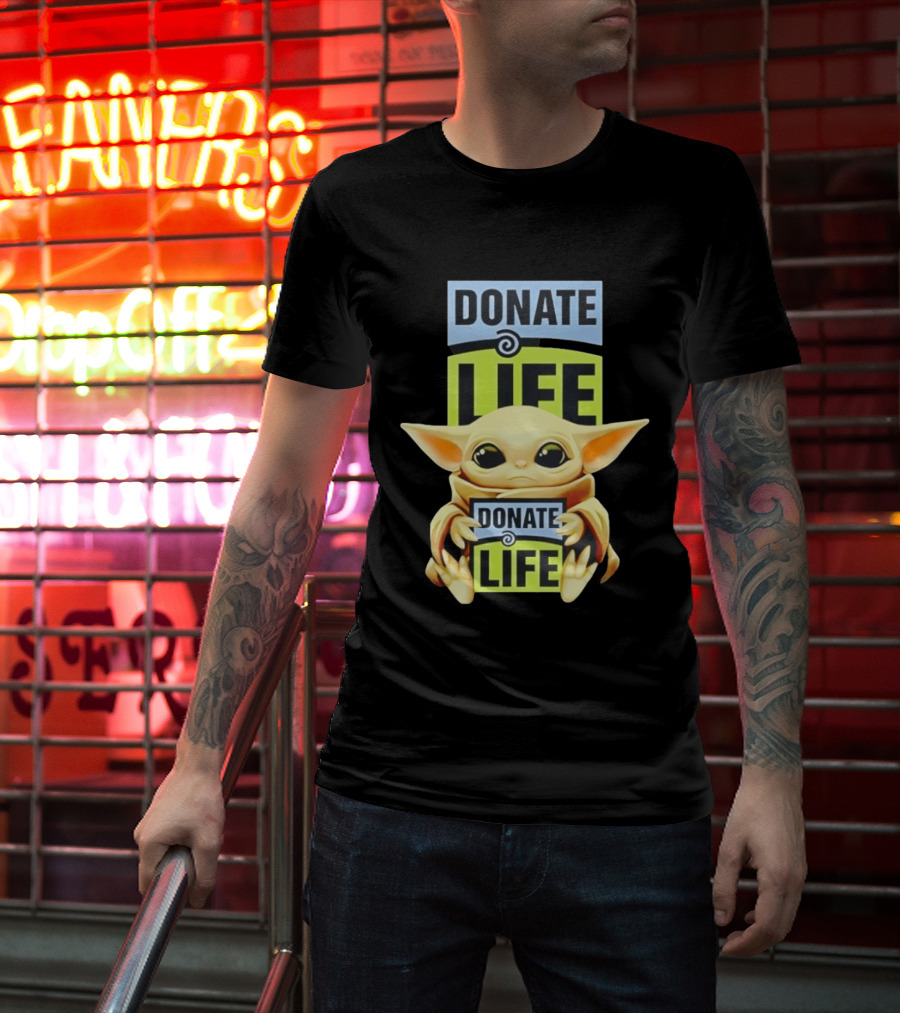 Donate Life Grogu Holding Donate Life Sign T-Shirt