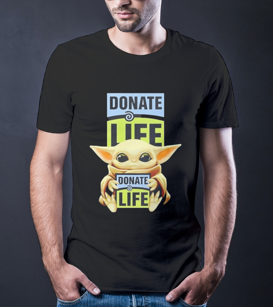 Donate Life Grogu Holding Donate Life Sign T-Shirt