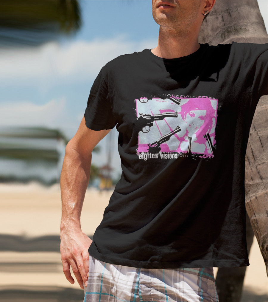 Eighteen Visions Pink Gun Metalcore Band T-Shirt