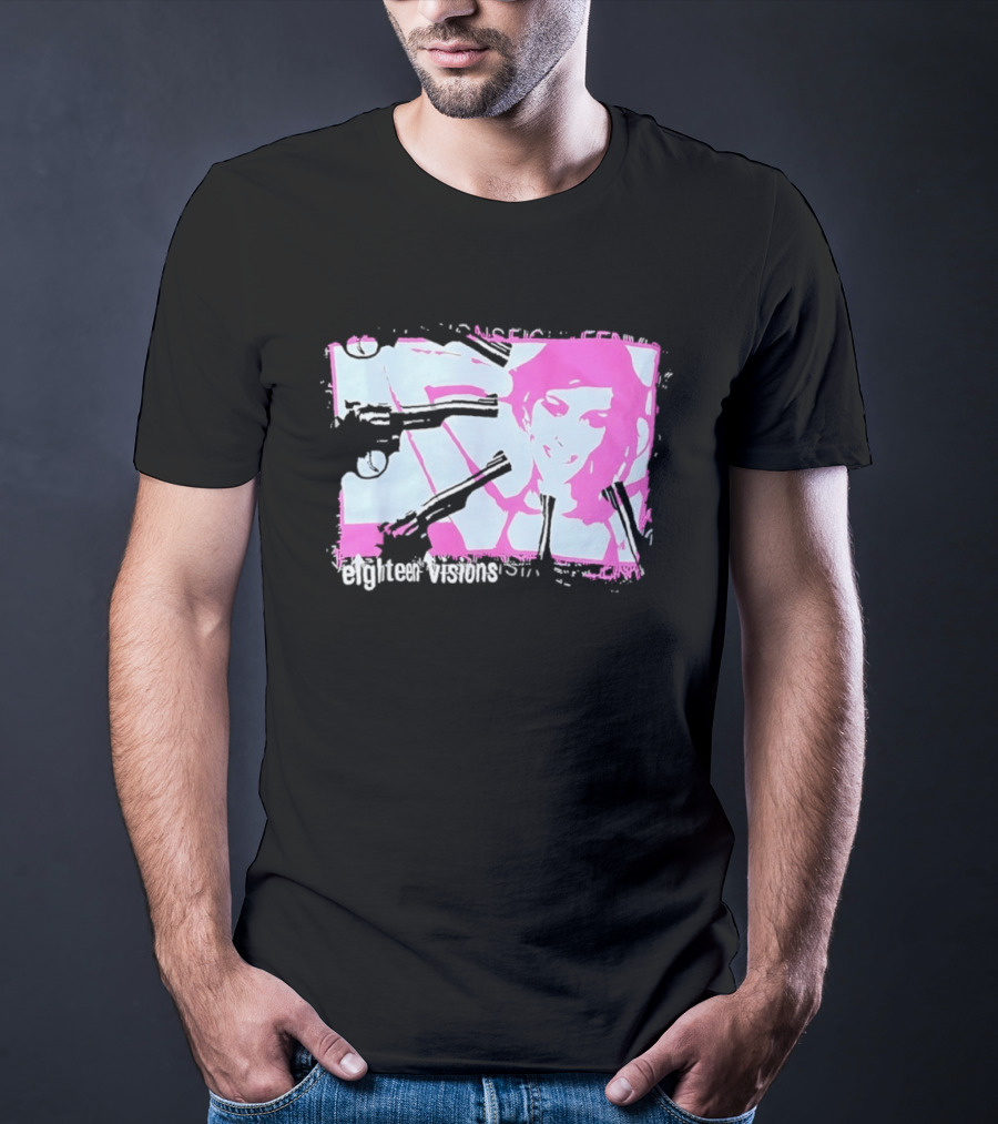 Eighteen Visions Pink Gun Metalcore Band T-Shirt
