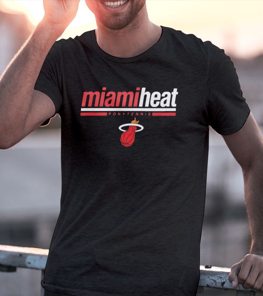 Miami Heat Pony Tennis NBA Basketball T-Shirt