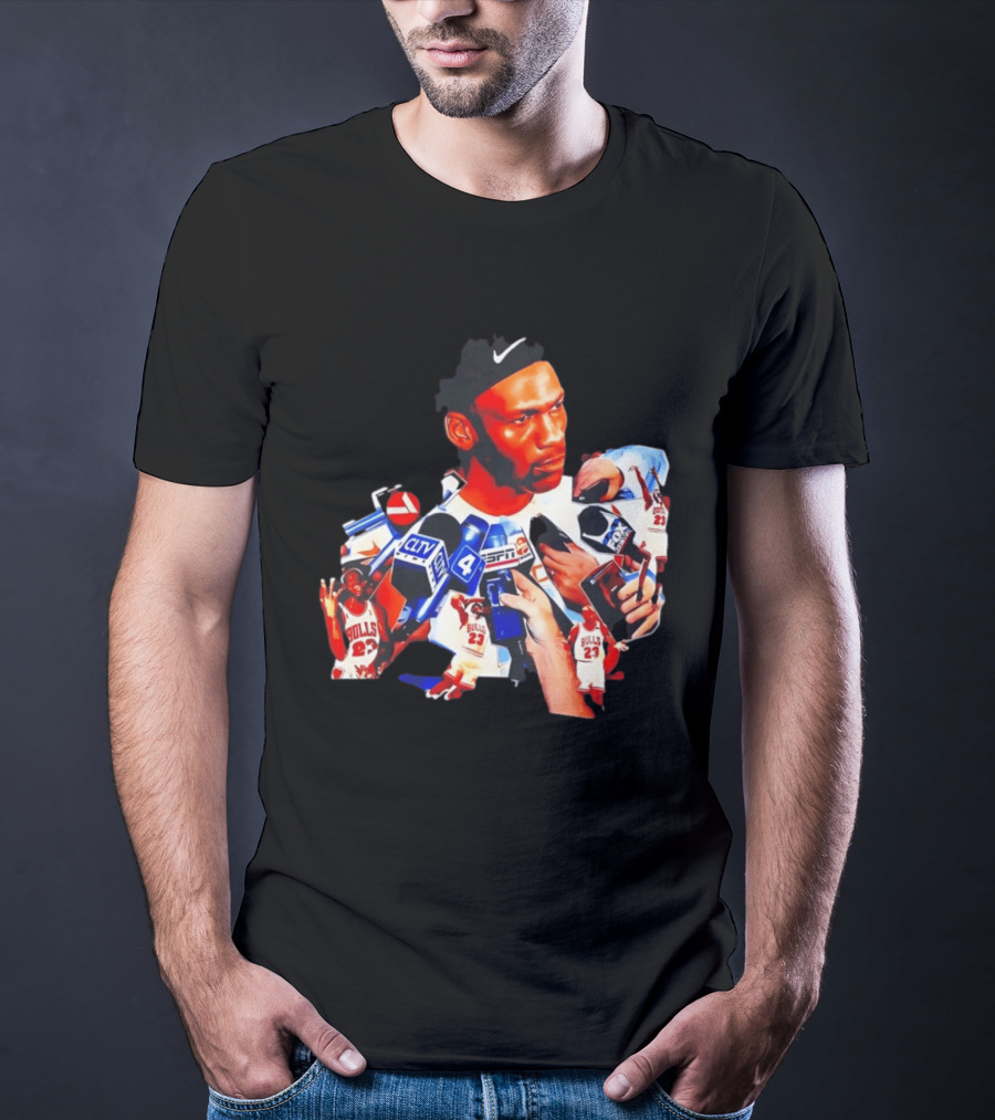 Michael Jordan Press Conference CLTV ESPN FOX Bulls T-Shirt