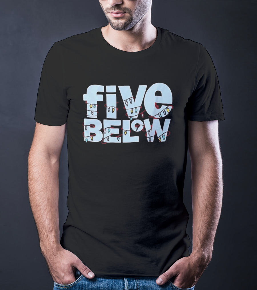 Five Below Holiday Festive Christmas Lights Decoration T-Shirt