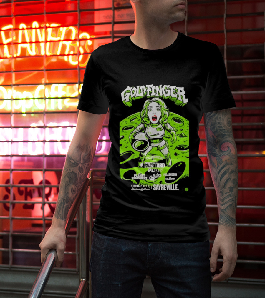 Goldfinger Mustard Plug The Planet Smashers Catbite Millington Skanksgiving Sayreville Alien Space Scene T-Shirt