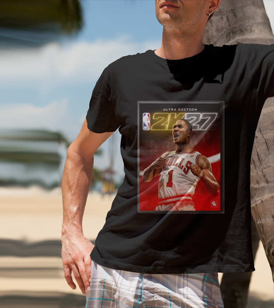 NBA 2K27 Ultra Edition Derrick Rose Bulls Cover Athlete T-Shirt