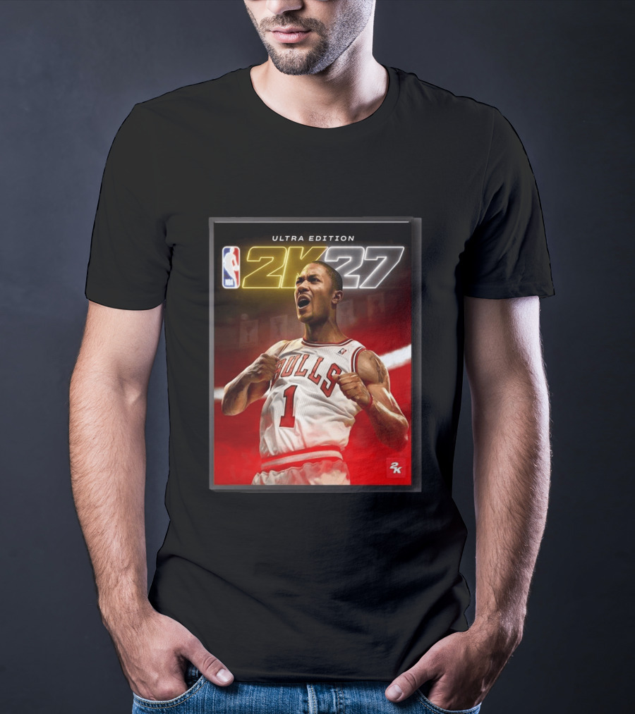 NBA 2K27 Ultra Edition Derrick Rose Bulls Cover Athlete T-Shirt