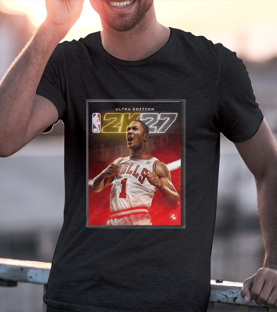 NBA 2K27 Ultra Edition Derrick Rose Bulls Cover Athlete T-Shirt