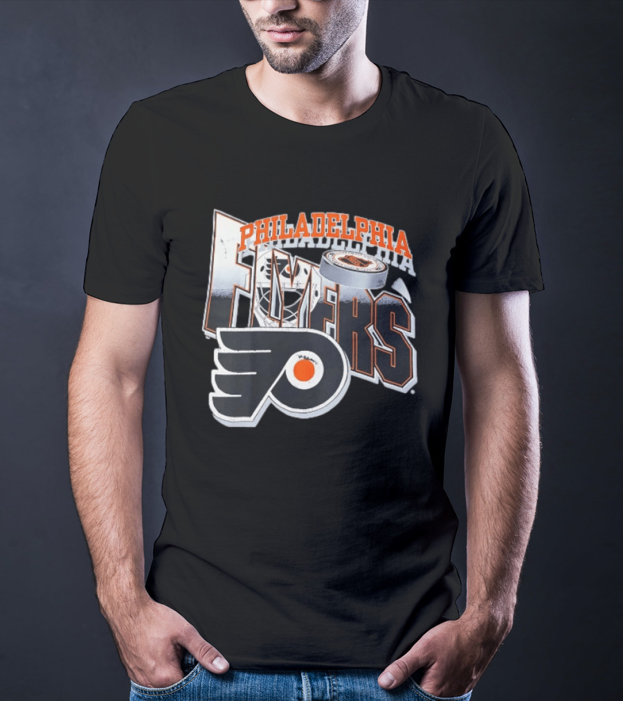 Philadelphia Flyers Goalie Mask Hockey Puck NHL Team T-Shirt