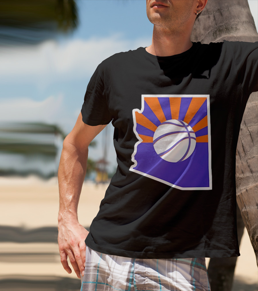 Phoenix Suns Arizona Basketball State Map Suns Set T-Shirt