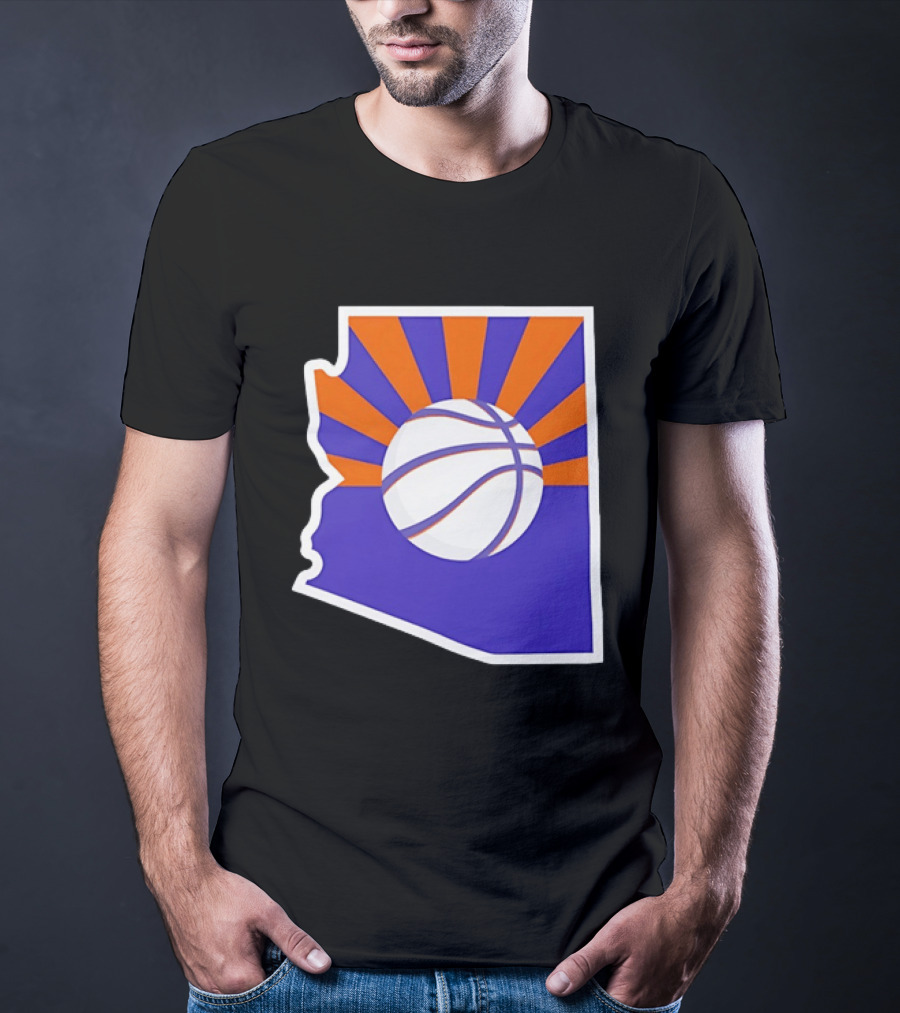Phoenix Suns Arizona Basketball State Map Suns Set T-Shirt