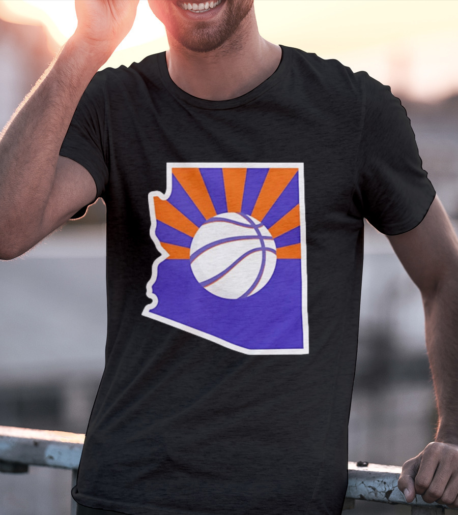Phoenix Suns Arizona Basketball State Map Suns Set T-Shirt