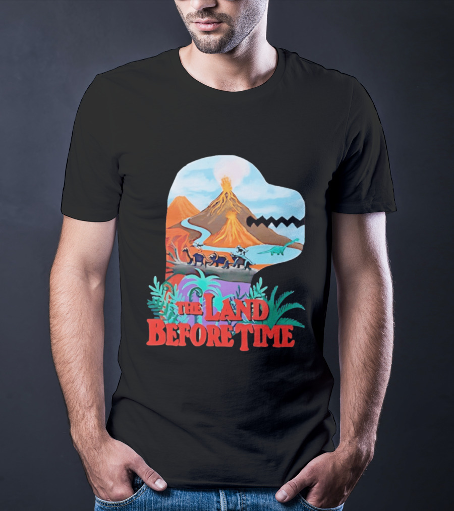 The Land Before Time Dinosaur Volcano Landscape T-Shirt