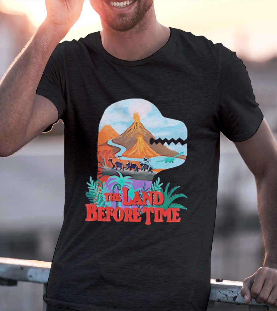 The Land Before Time Dinosaur Volcano Landscape T-Shirt
