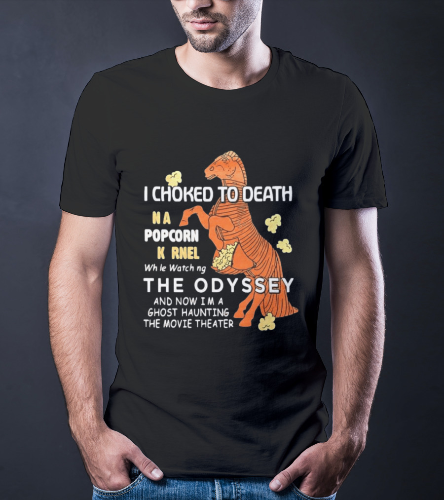 Trojan Horse Ghost Haunting The Odyssey Popcorn Kernel T-Shirt