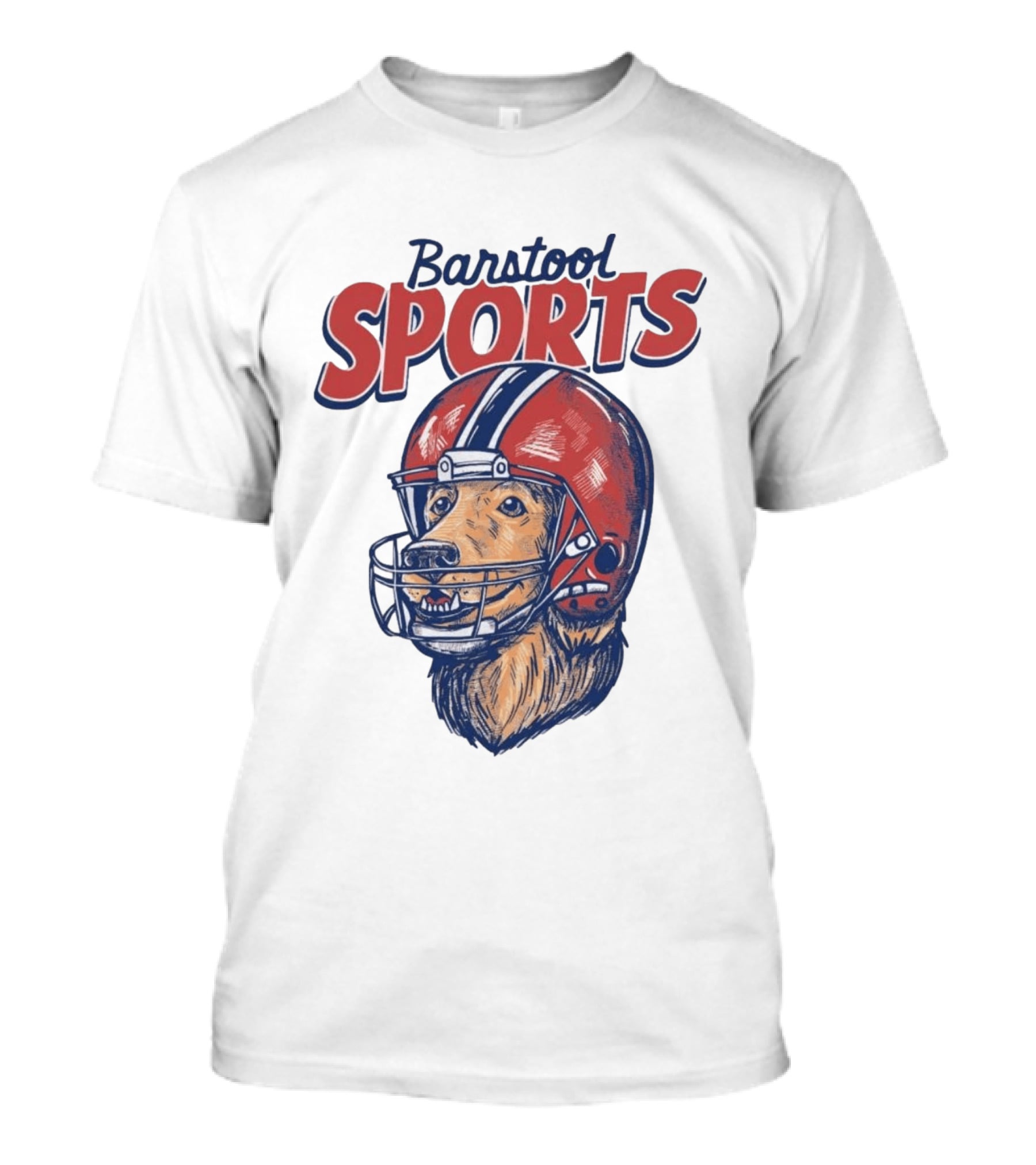 Barstool Sports Helmet Dog Red Football Fan T-Shirt