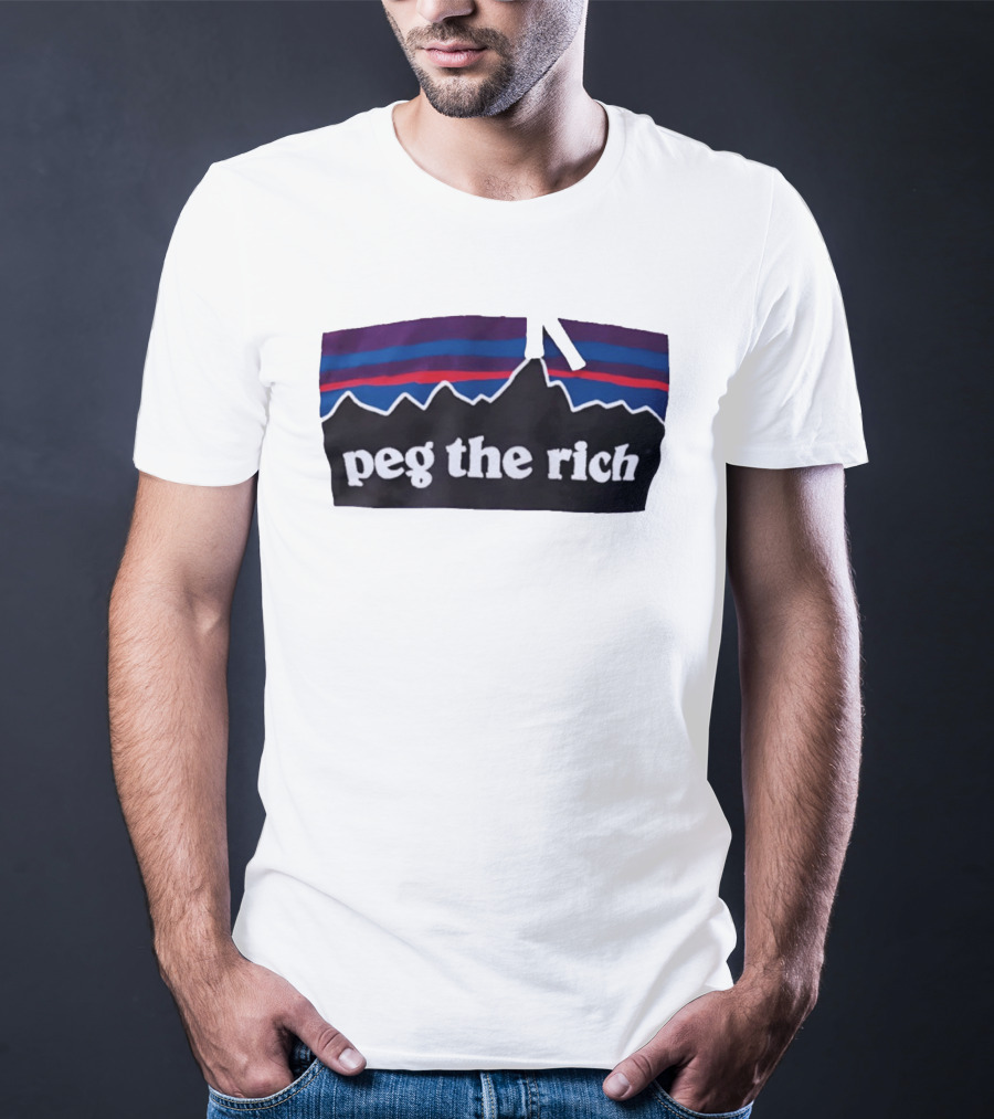 Peg The Rich Satire Mountain Peaks T-Shirt