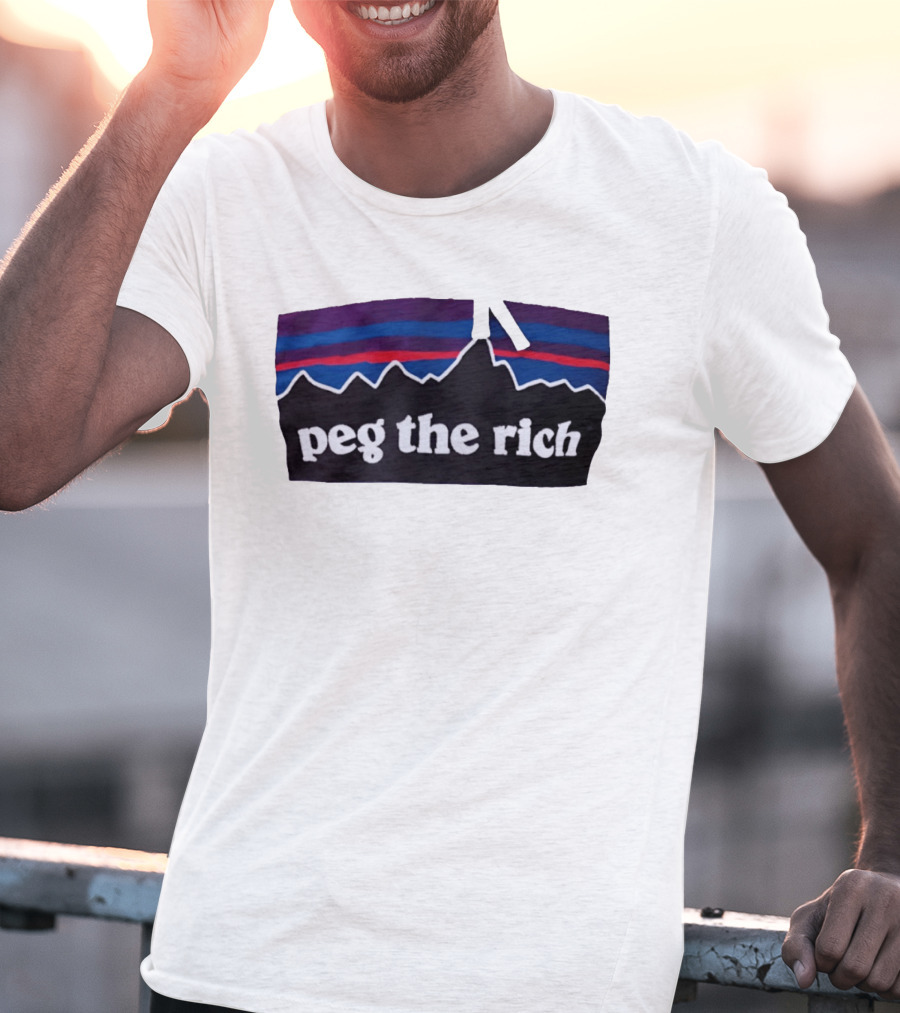 Peg The Rich Satire Mountain Peaks T-Shirt
