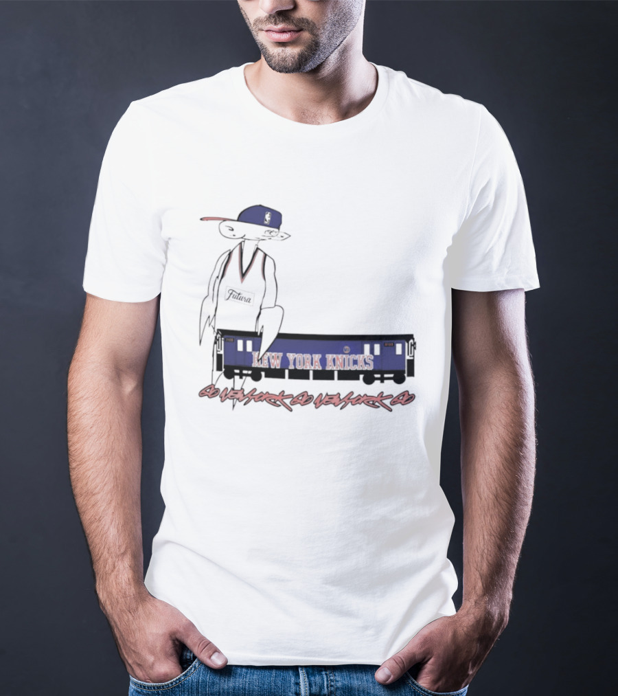 Futura New York Knicks Go New York Go Subway Train Basketball T-Shirt